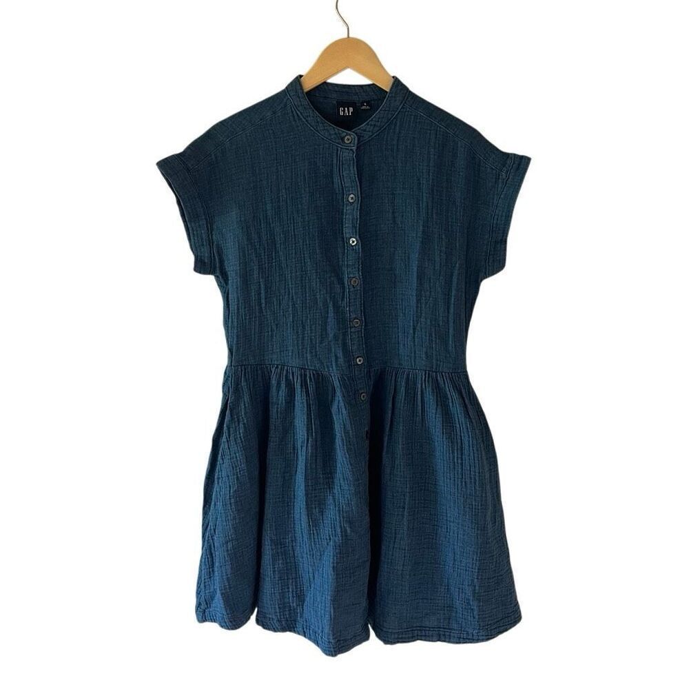 Gap Cotton Gauze Denim Mini Shirtdress Women’s dress Size small - Picture 5 of 12